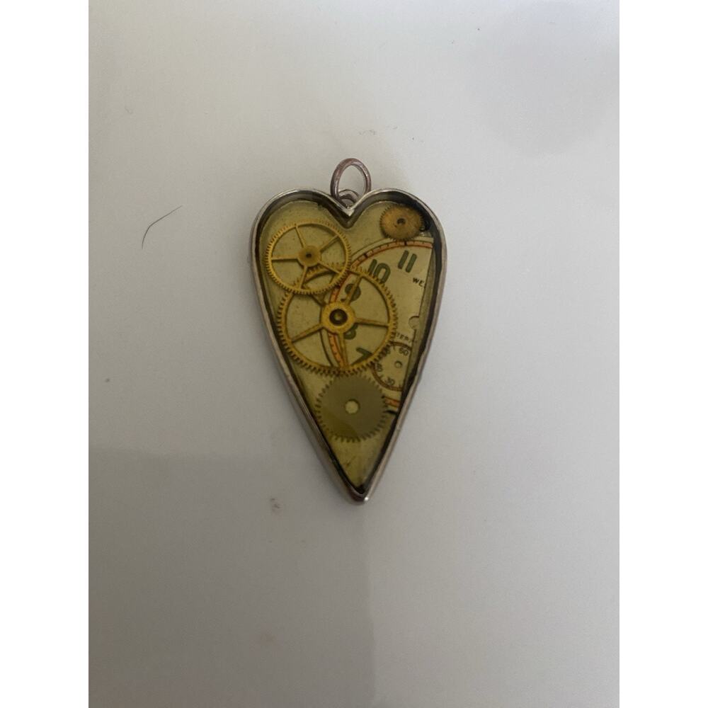 Handmade Heart Steampunk Gear Metal Pendant